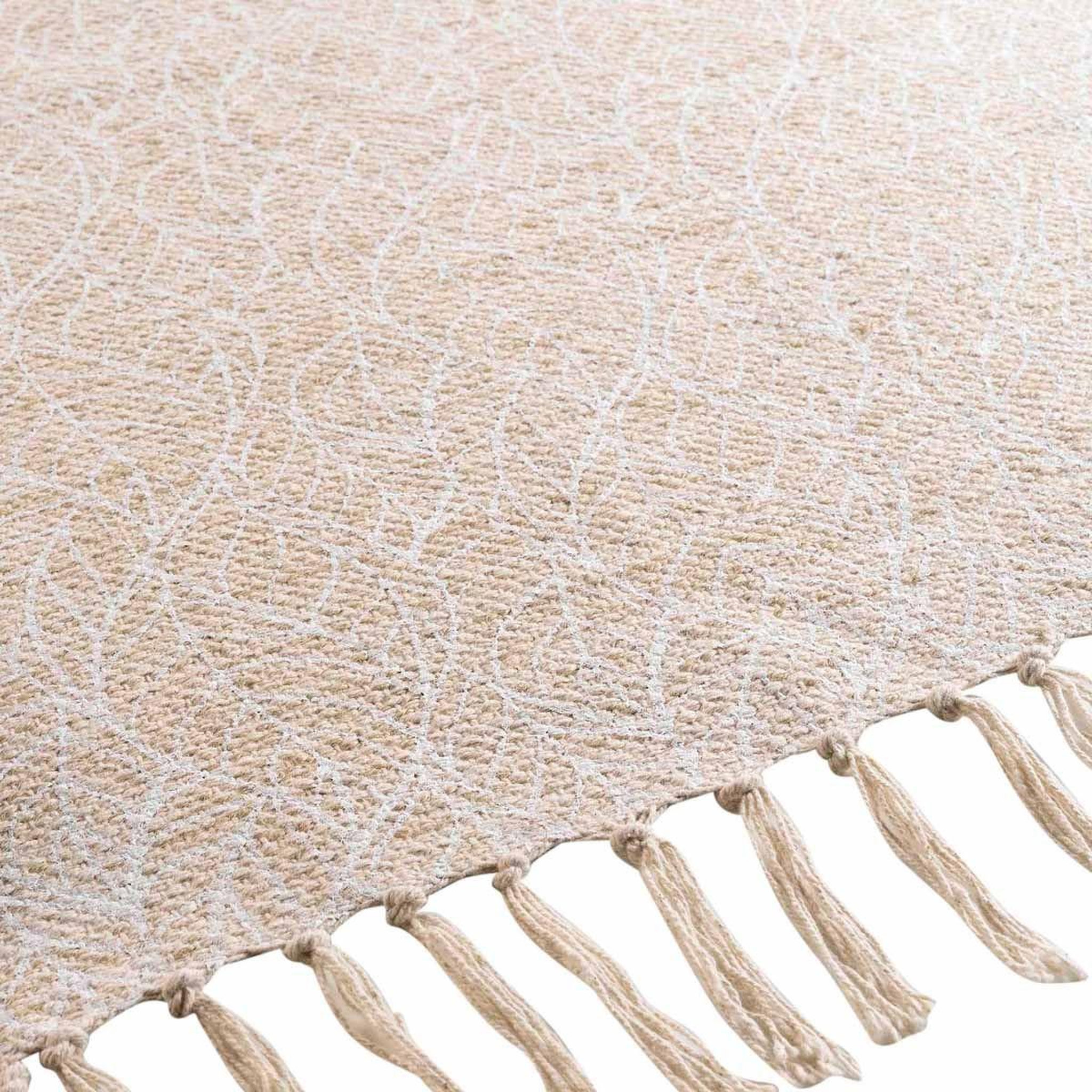 Voir la diapositive 2 : Douceur d'Intérieur Tapis déco à franges  kalinda  120x170cm blanc