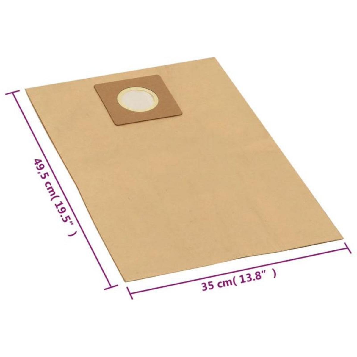 VIDAXL Sacs en papier pour aspirateur sec et humide 10 pcs Marron