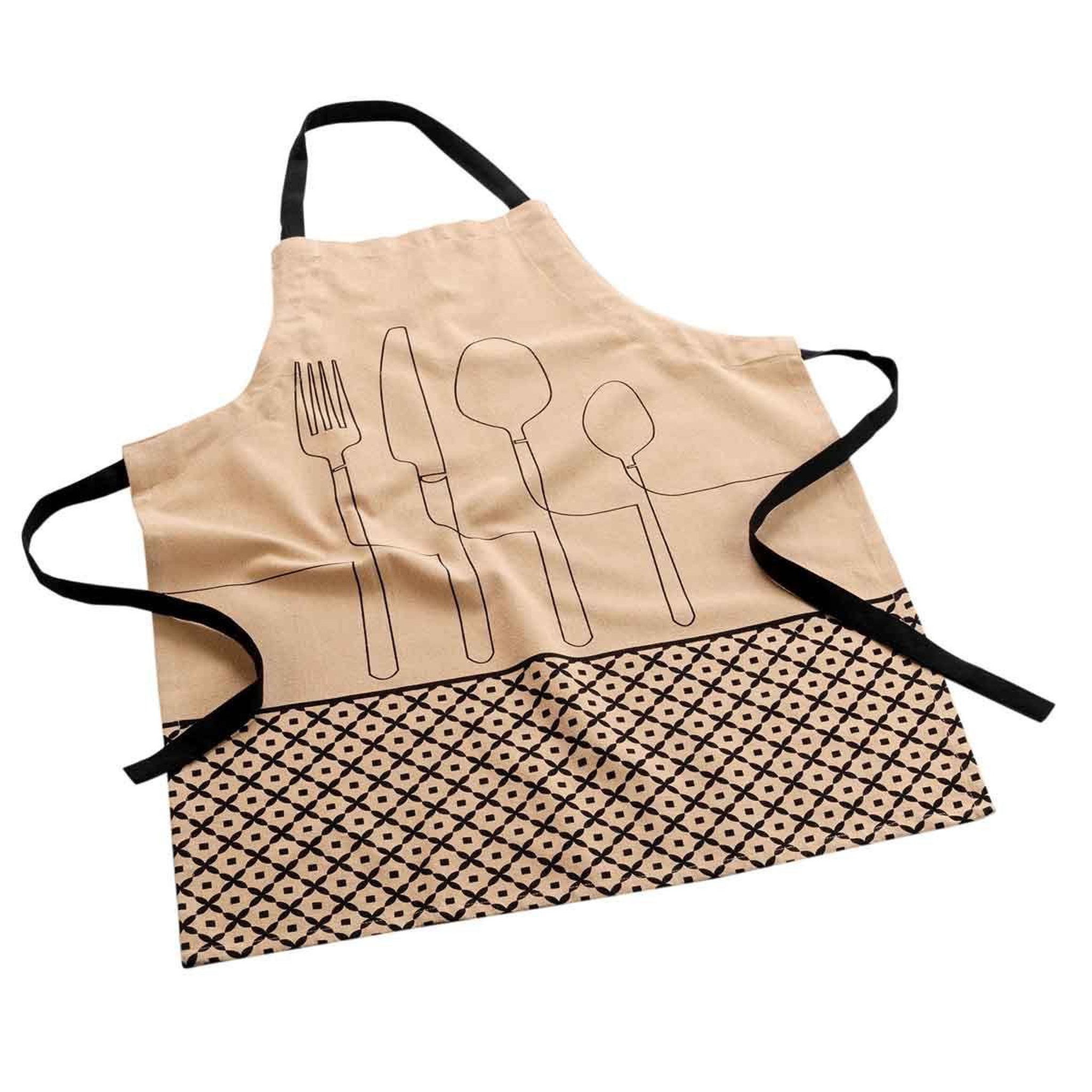 Douceur d'Intérieur Tablier en coton recyclé  cuisiline  84cm beige