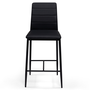 Voir la diapositive 3 : ID MARKET Lot de 4 tabourets ROMANE en PVC noir design contemporain chaises de bar rembourrées