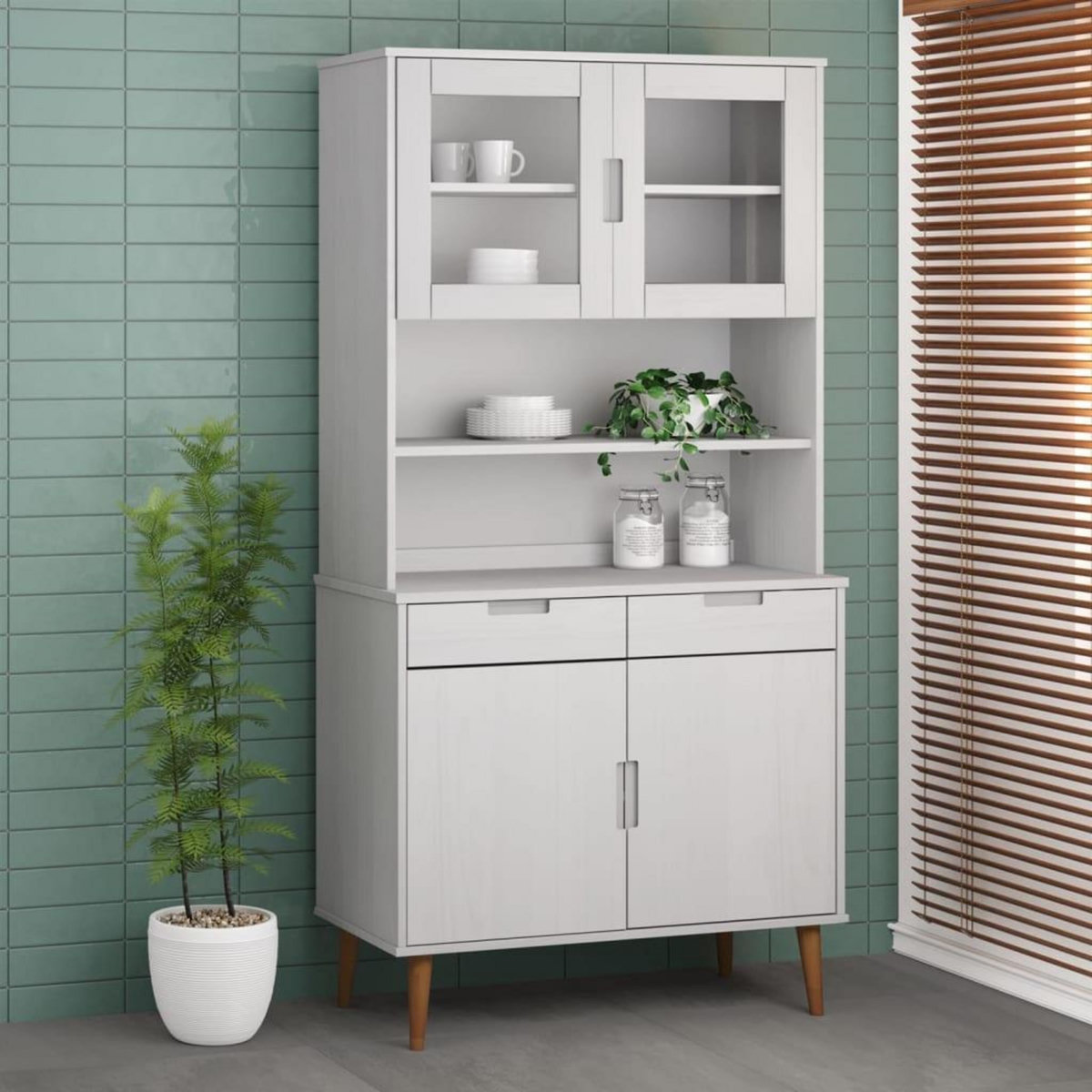 VIDAXL Dessus de buffet MOLDE Blanc 90x35x100 cm Bois massif de pin