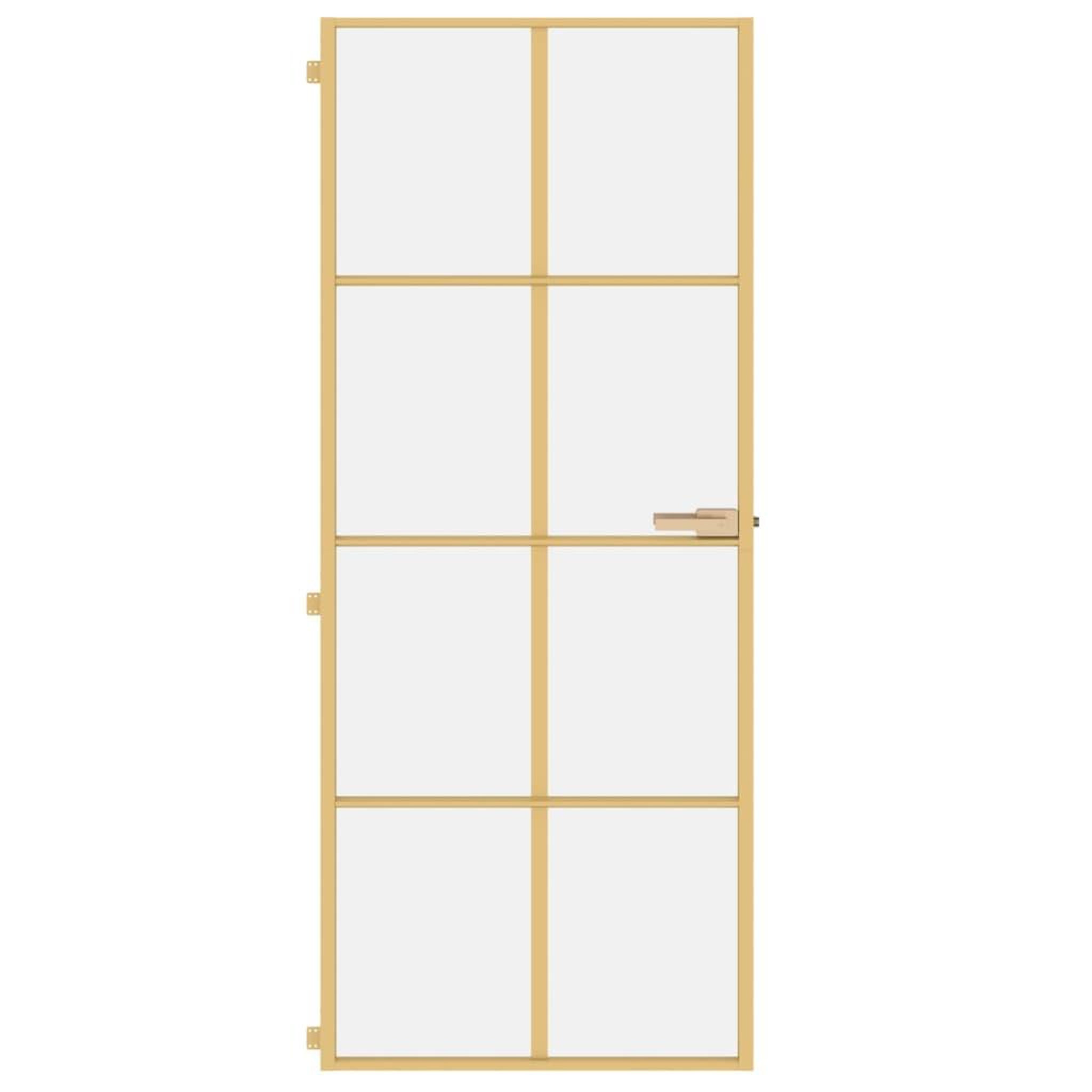 Voir la diapositive 3 : VIDAXL Porte interieure mince dore 83x201,5 cm verre trempe aluminium