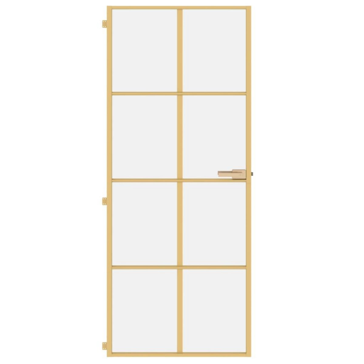 VIDAXL Porte interieure mince dore 83x201,5 cm verre trempe aluminium