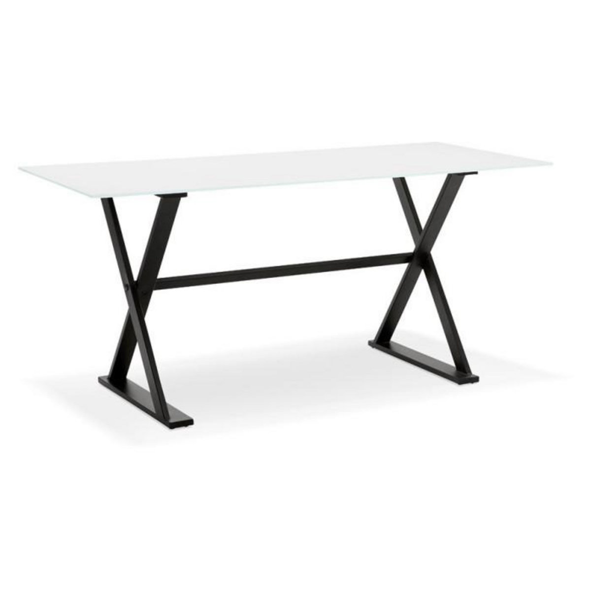 Paris Prix Table Design en Verre  Trinidad  160cm Blanc