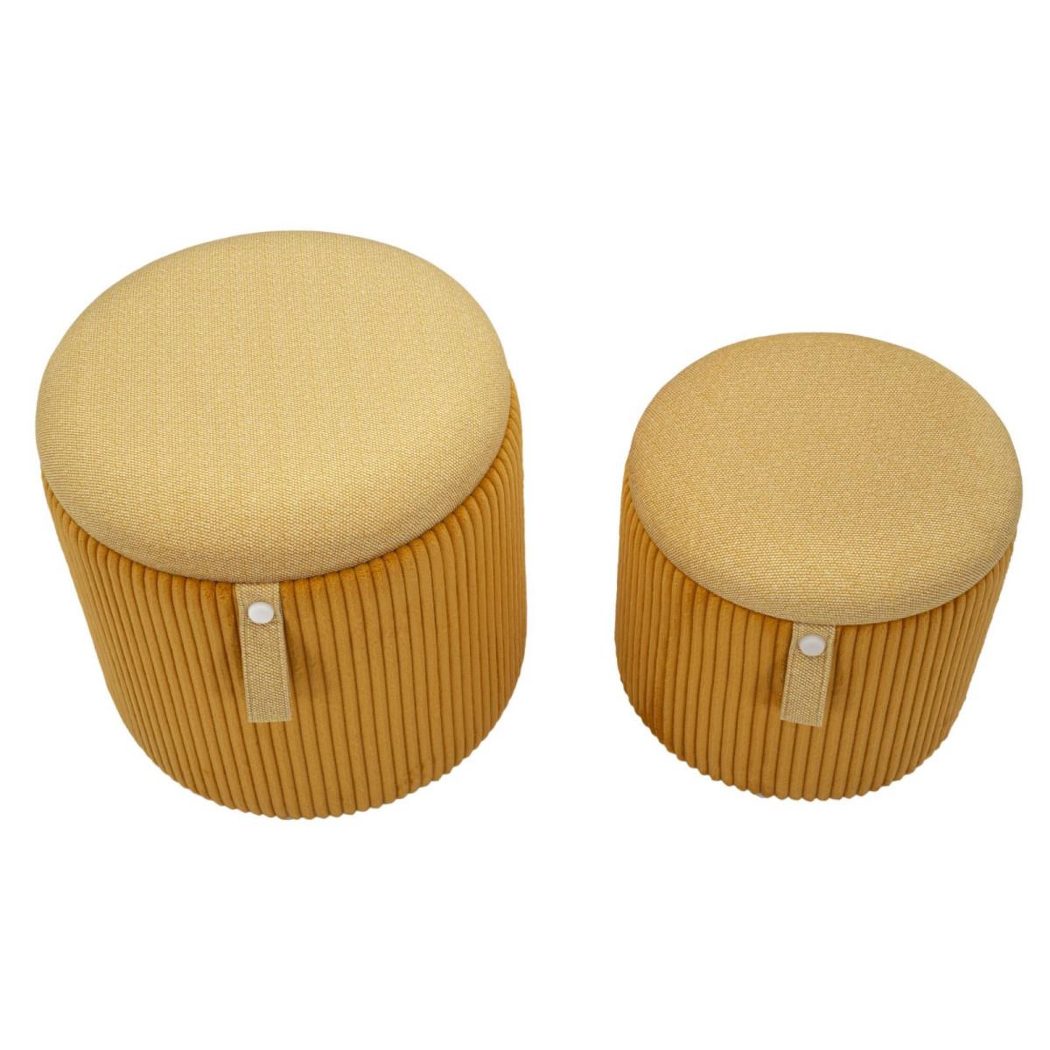Voir la diapositive 2 : Paris Prix Lot de 2 poufs coffres  bolzano  38cm moutarde