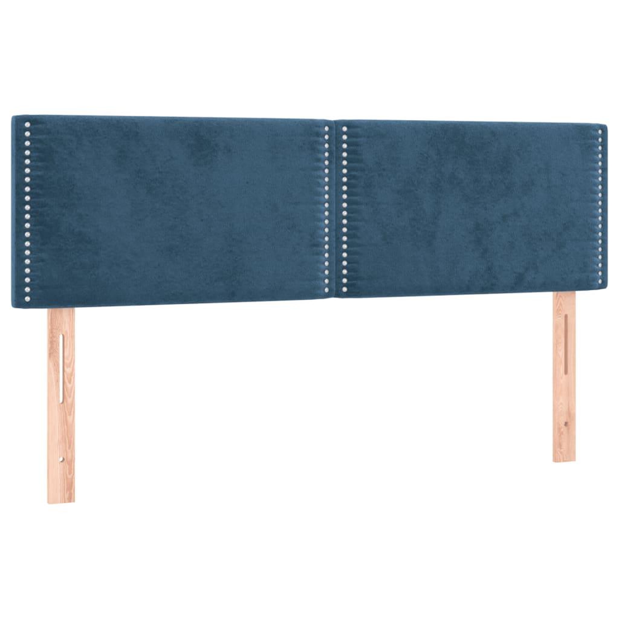 Voir la diapositive 4 : VIDAXL Tete de lit a LED Bleu fonce 144x5x78/88 cm Velours