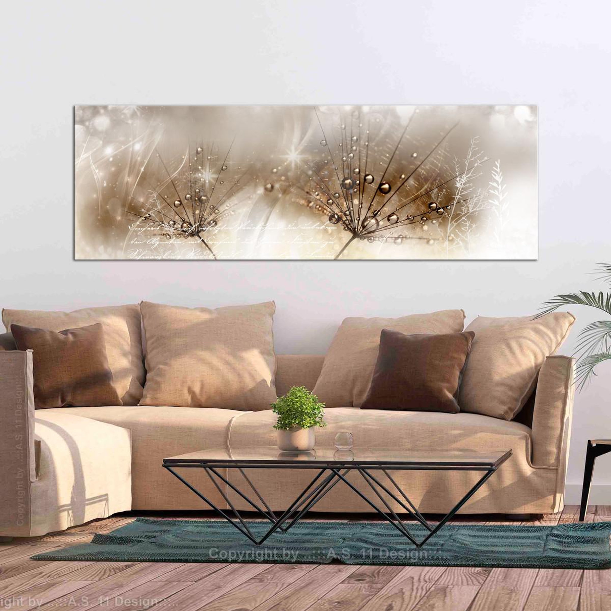 Voir la diapositive 2 : Paris Prix Tableau imprimé  drops of dew brown narrow