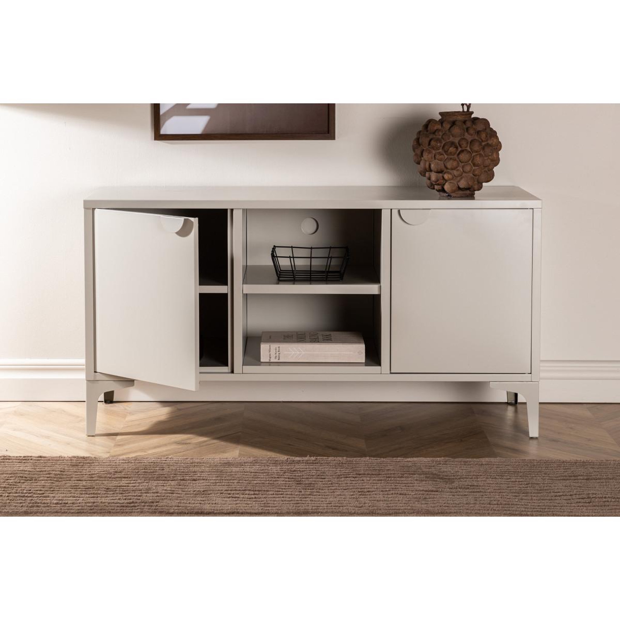 Voir la diapositive 6 : Paris Prix Meuble tv 2 portes  piring  120cm beige