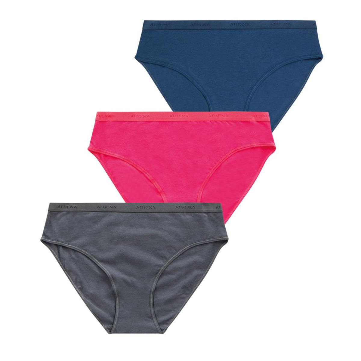 Athena Lot de 3 slips femme Ecopack Basic