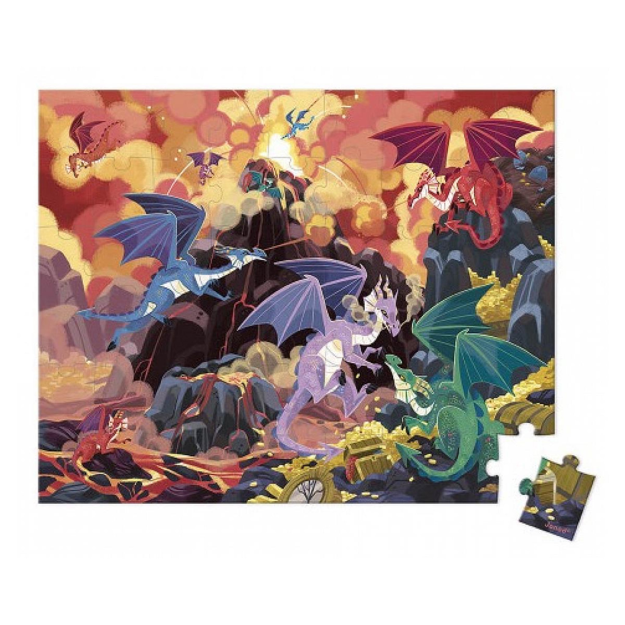 Voir la diapositive 2 : JANOD Puzzle terre de dragons 54 pieces