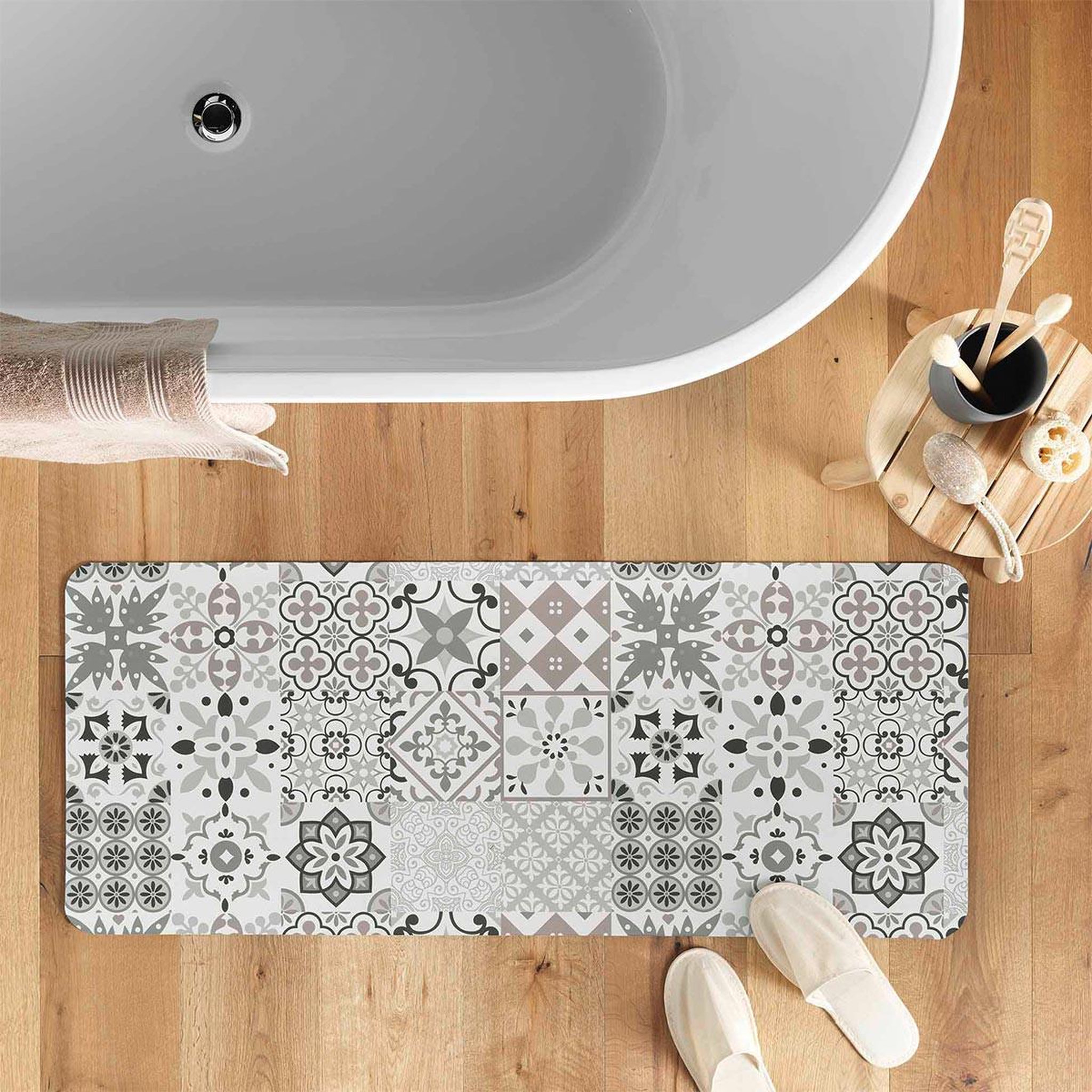 Voir la diapositive 5 : Douceur d'Intérieur Tapis de bain  salou  50x120cm naturel