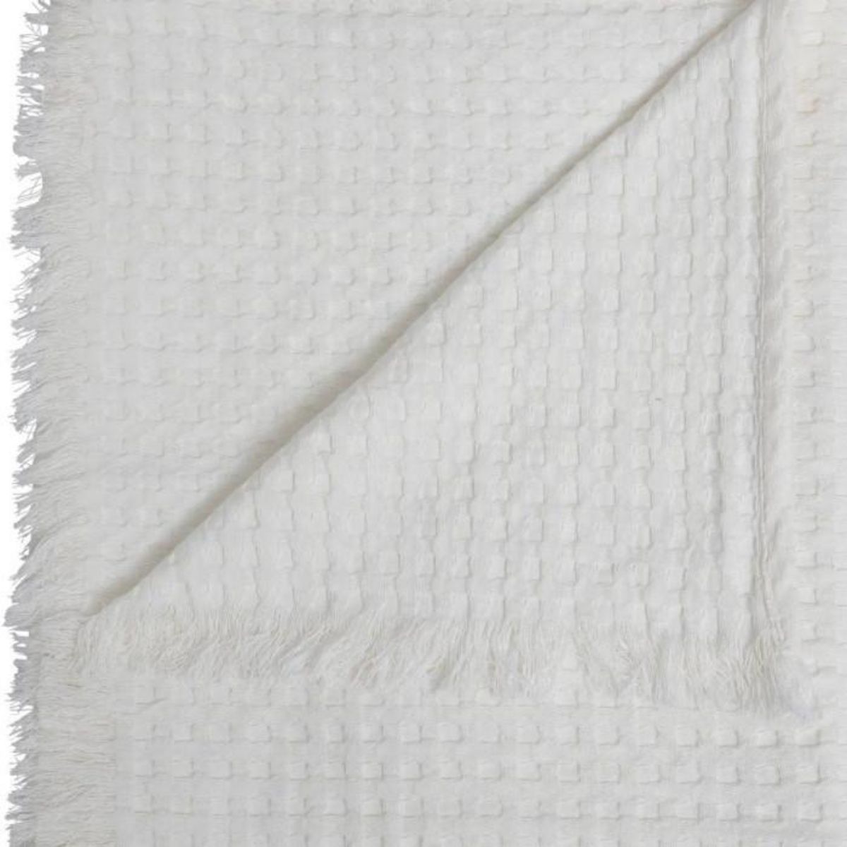ATMOSPHERA Jeté de Lit Nid d'Abeille  Widdy  130x180cm Blanc