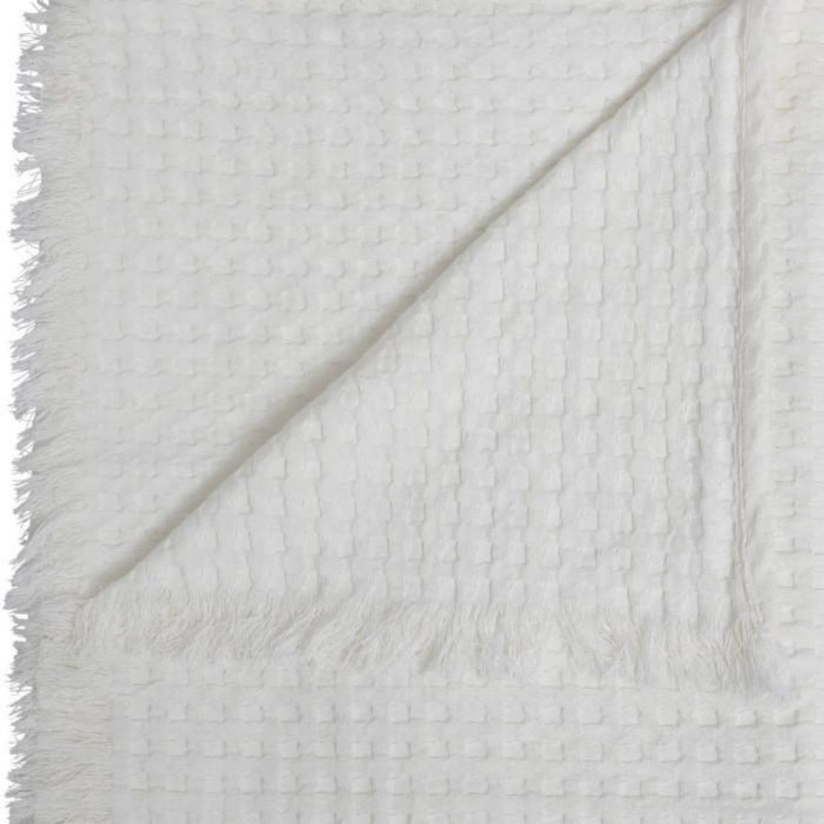 ATMOSPHERA Jeté de Lit Nid d'Abeille  Widdy  130x180cm Blanc