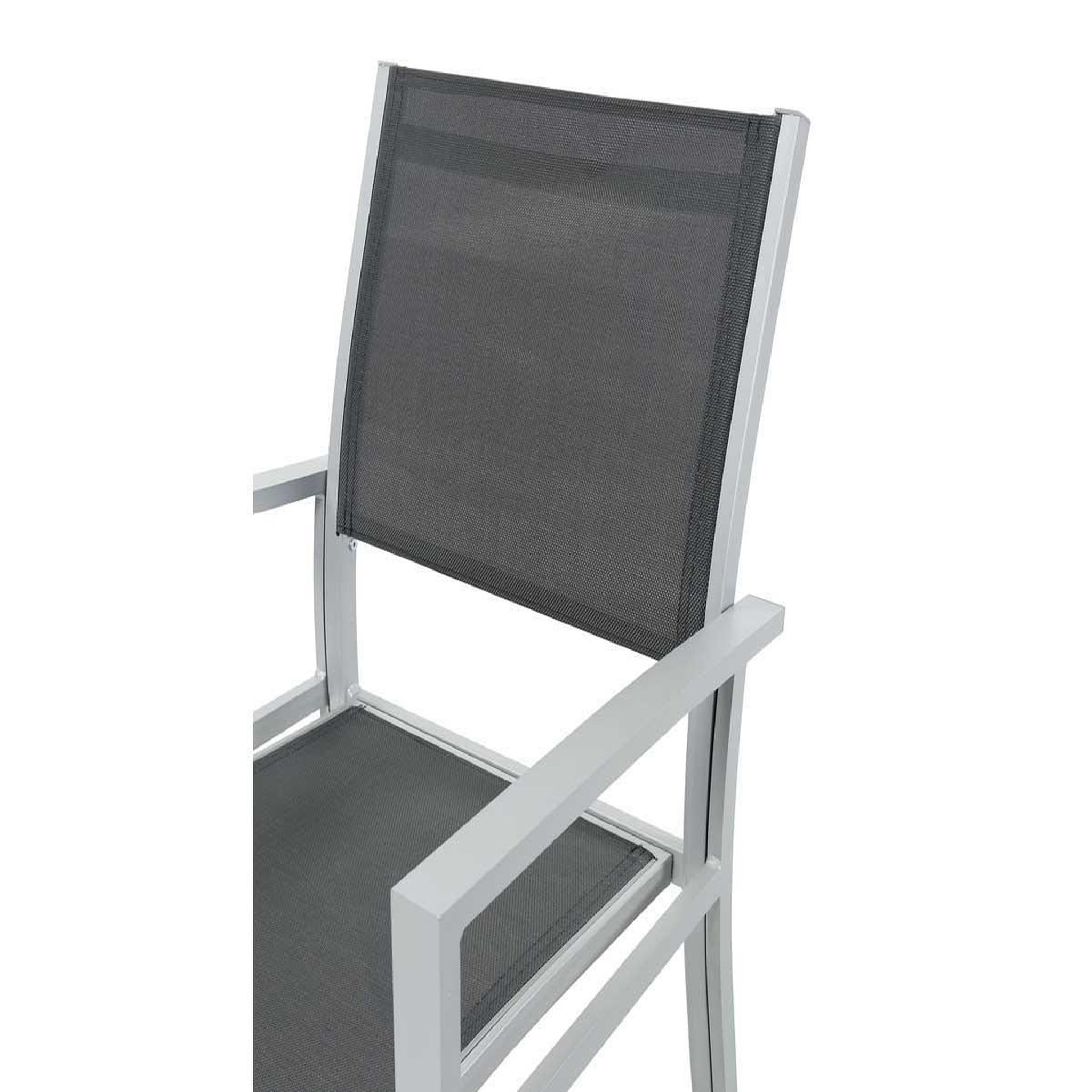 Voir la diapositive 3 : Habitat et Jardin Fauteuil jardin alu/textilène  tropic  - phoenix - gris foncé - lot de 2
