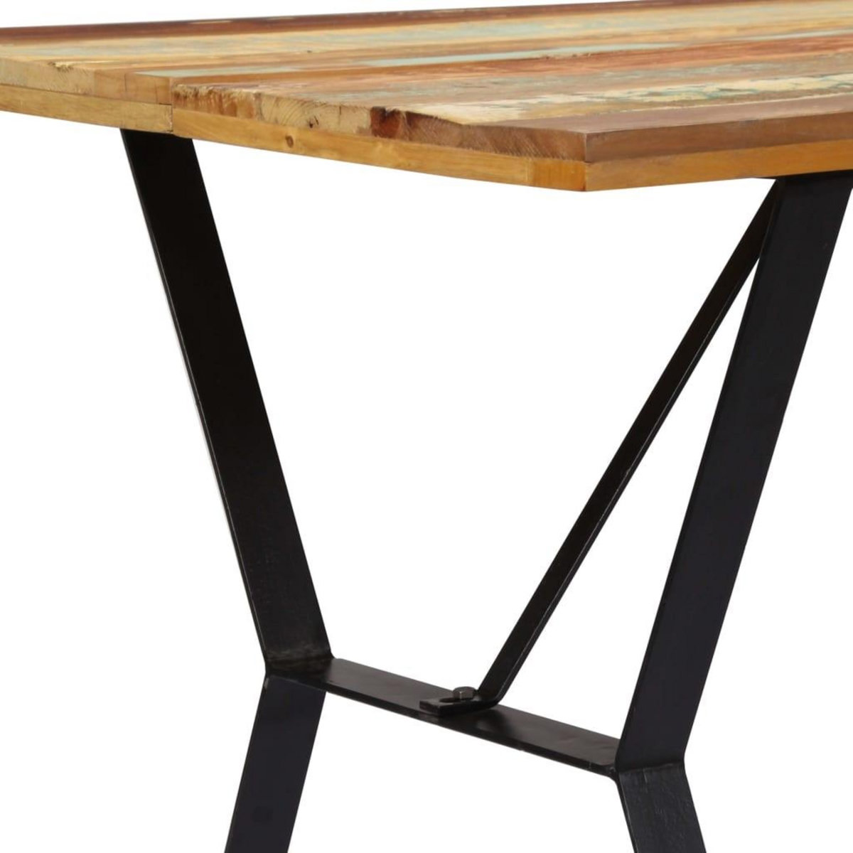 VIDAXL Table a manger 140x80x76 cm Bois de recuperation massif