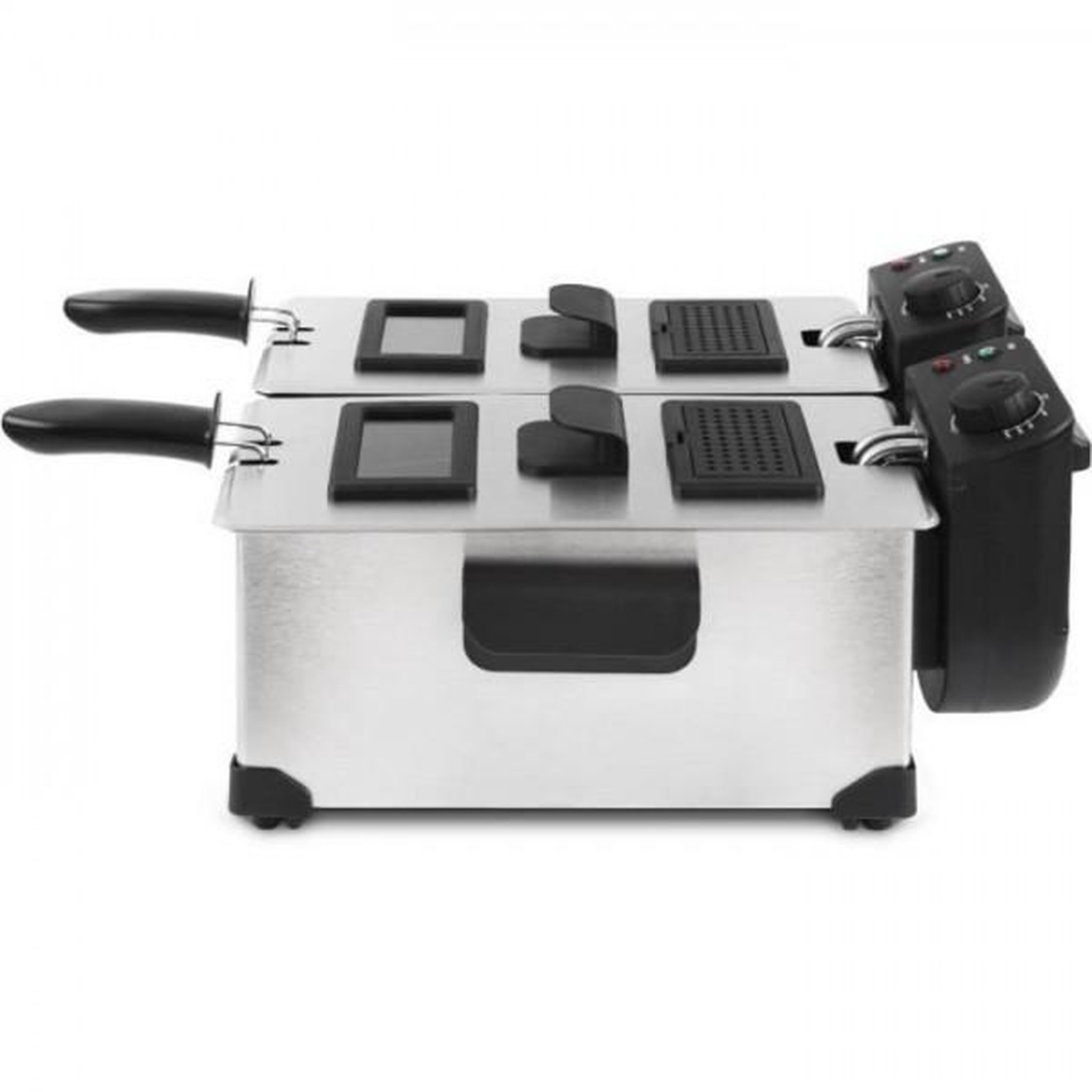 Voir la diapositive 3 : HKOENIG Friteuse Electrique  HKoeNIG - DFX600 - Double Cuve 2x3L - Thermostats indépendants - Paniers amovibles - Acier inoxydable - 3600W