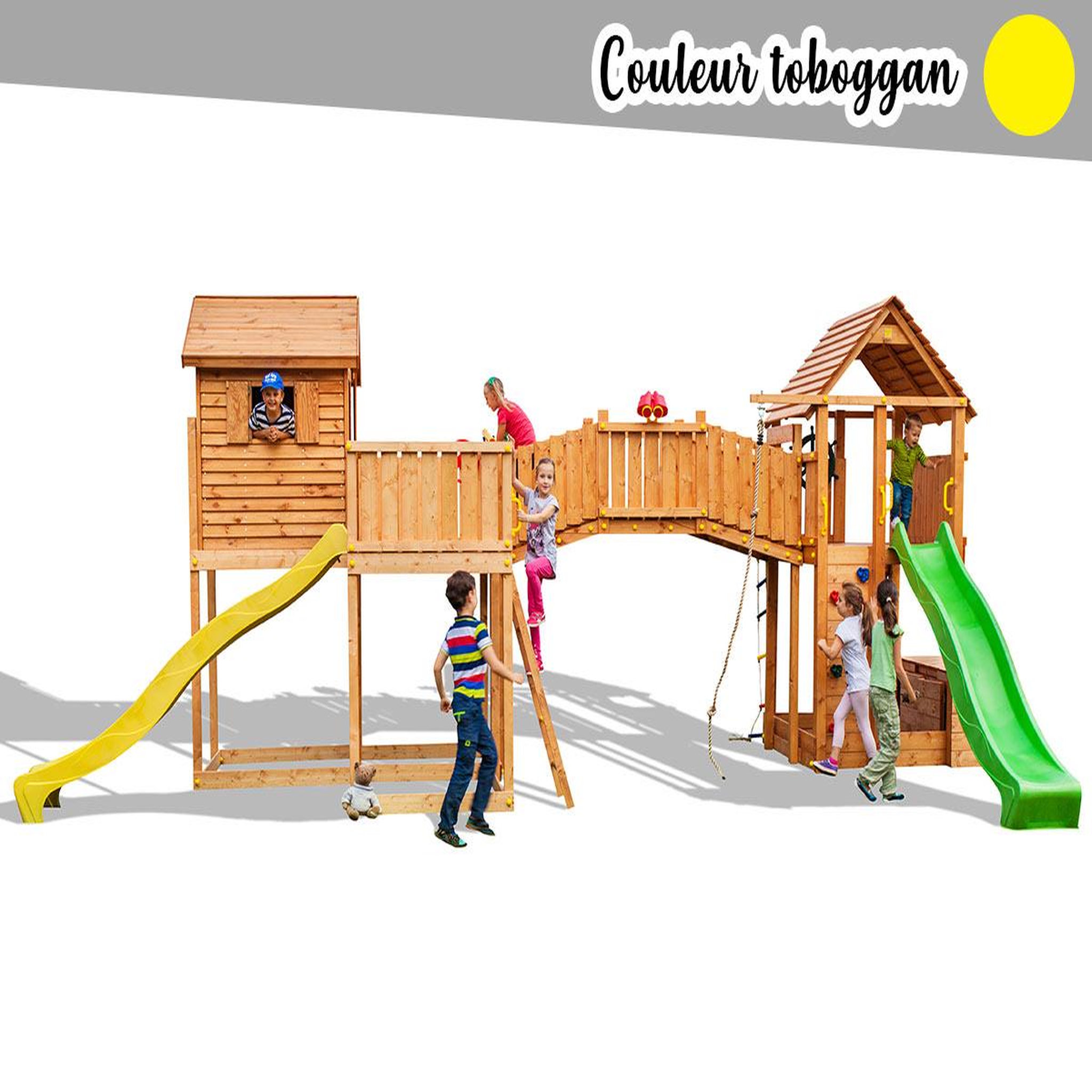 Fungoo Aire de jeux maxi plaza - toboggan jaune - fungoo
