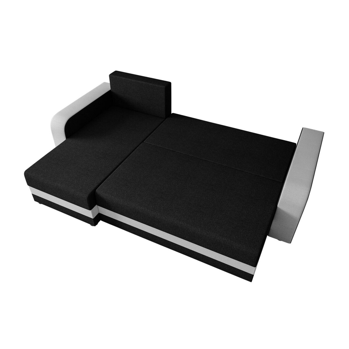 BEST MOBILIER Harvey - canapé d'angle réversible 4 places convertible avec coffre en tissu bicolore