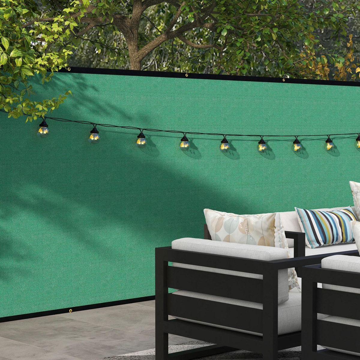 OUTSUNNY Brise-vue toile 160 g/m² renforcée avec attaches et œillets dim. 15,25L x 1,75H m