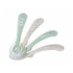 MARKET24 Lot 4 cuilleres 2eme âge silicone Gris velours/Vert sauge