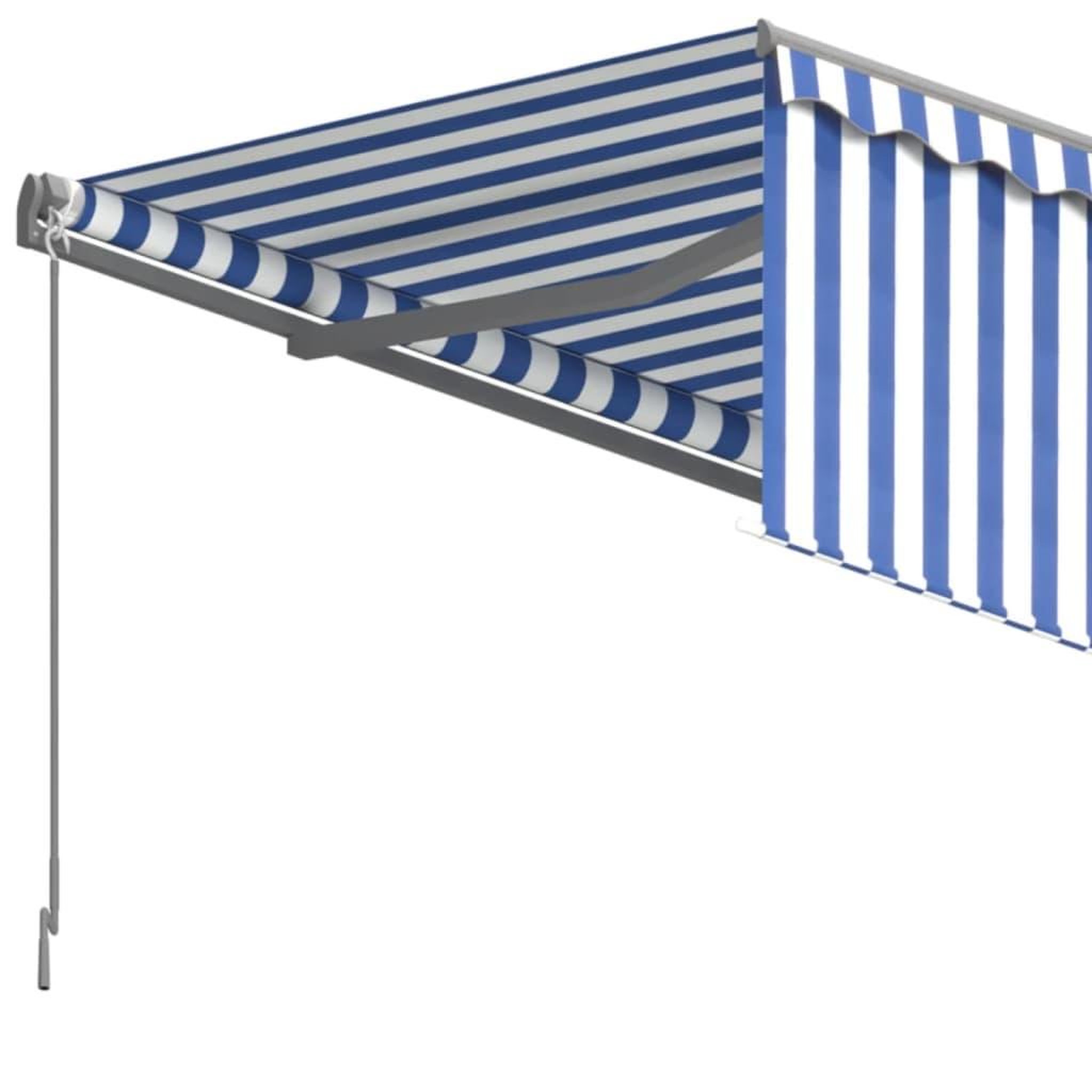 Voir la diapositive 5 : VIDAXL Auvent manuel retractable avec store 3x2,5 m Bleu et blanc