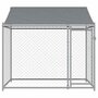 Voir la diapositive 4 : VIDAXL Cage pour chien avec toit et porte gris 2x2x2 m acier galvanise
