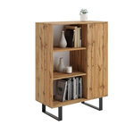 KOBI Bibliothèque Fondi avec Pieds en Métal - Meuble de Rangement Scandinave Élégant