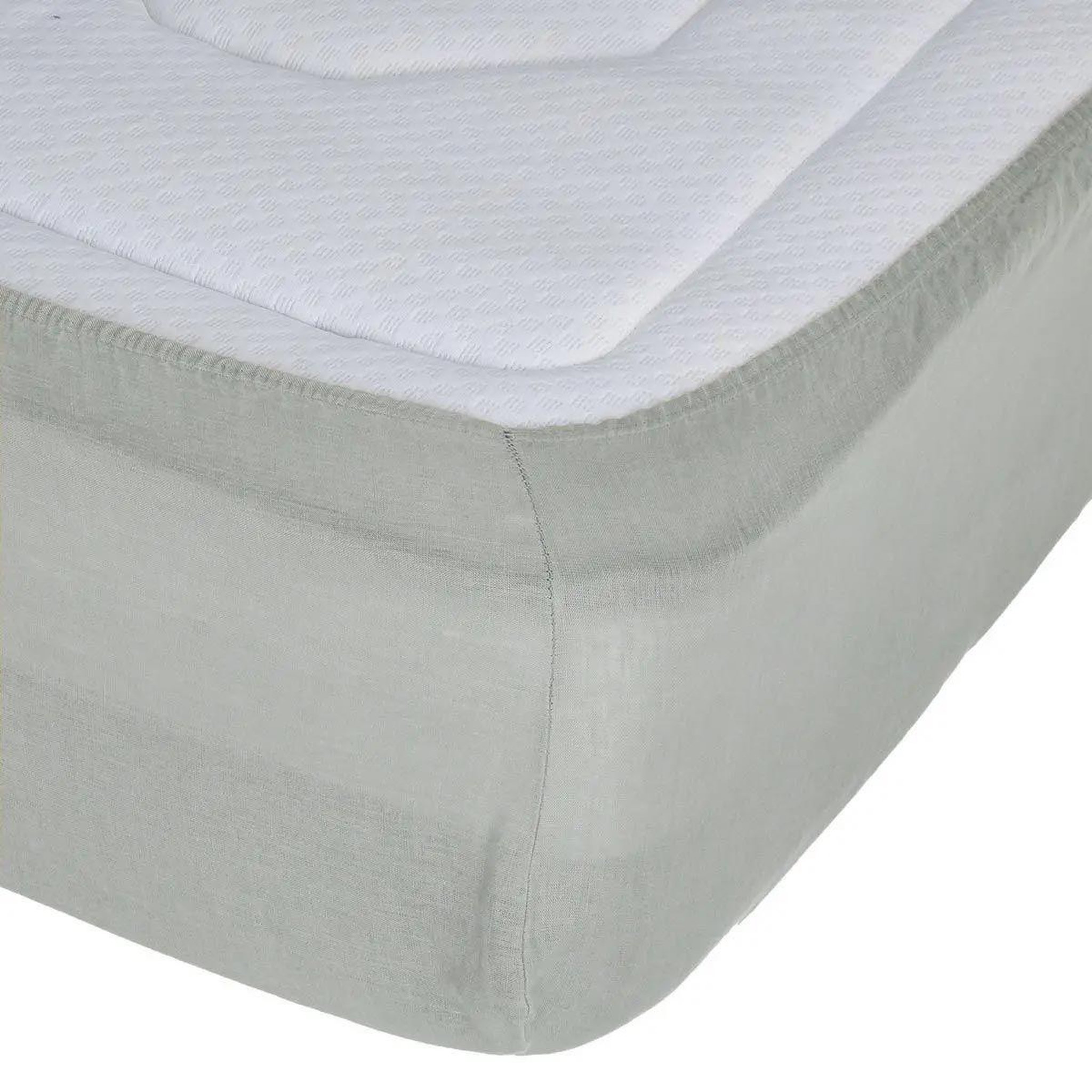 Voir la diapositive 2 : ATMOSPHERA Drap housse en lin  adorable  160x200cm vert céladon