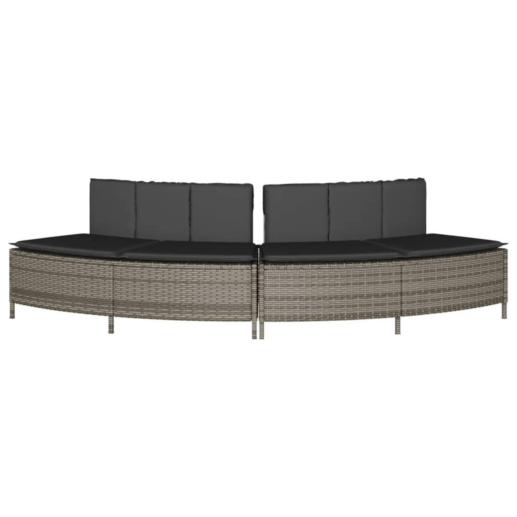 Voir la diapositive 4 : VIDAXL Bancs de spa avec coussins 2 pcs gris resine tressee