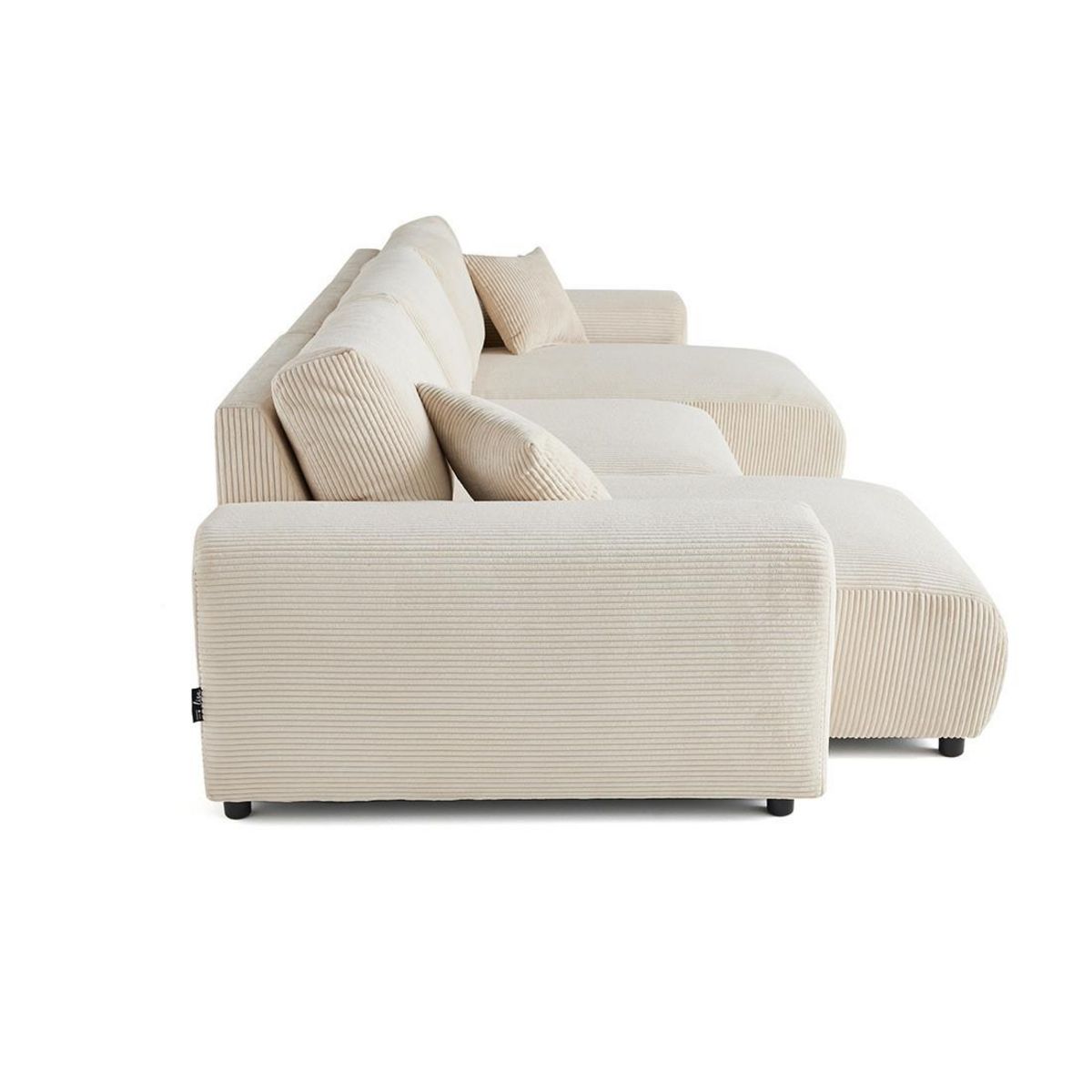 LISA DESIGN Garance - canapé panoramique en u - 7 places - en velours côtelé
