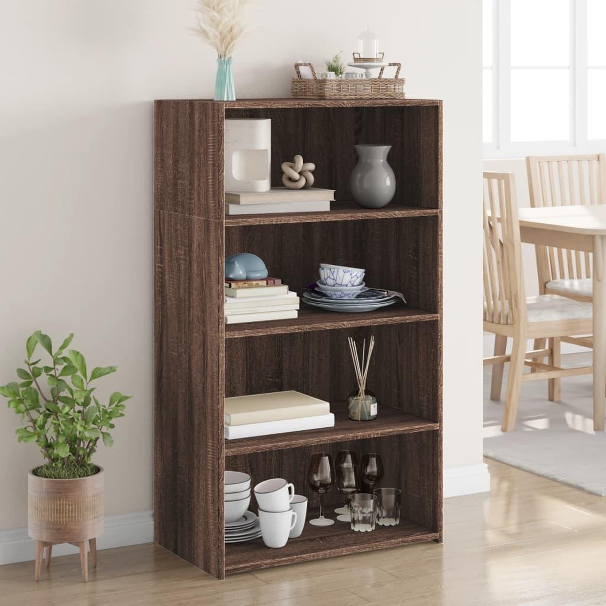 VIDAXL Buffet haut chene marron 70x41x124 cm bois d'ingenierie