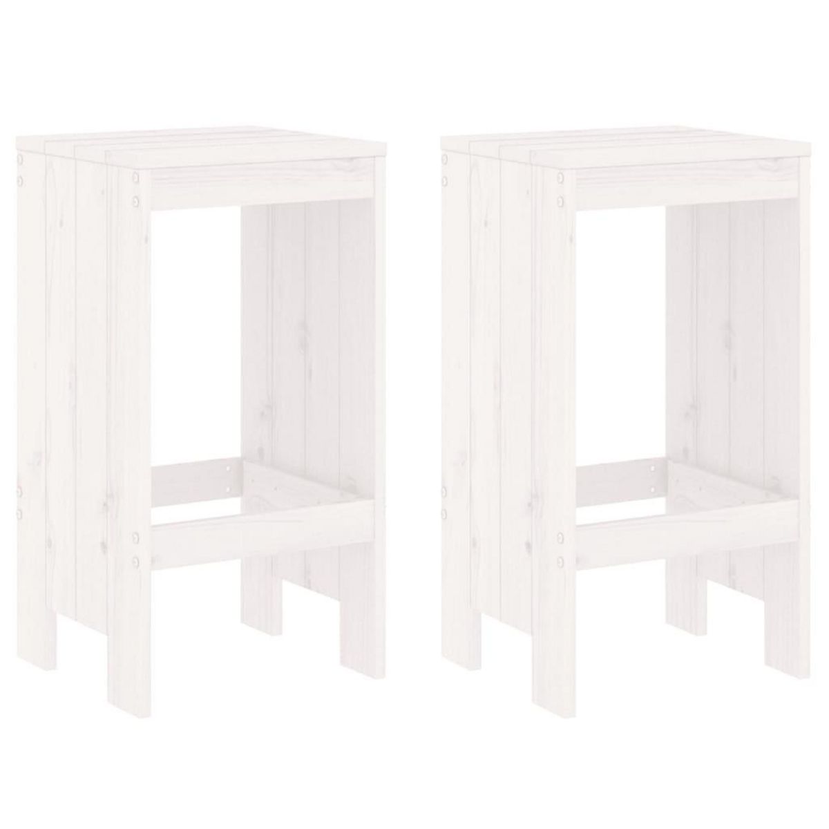 VIDAXL Ensemble de bar de jardin 3 pcs blanc bois de pin massif