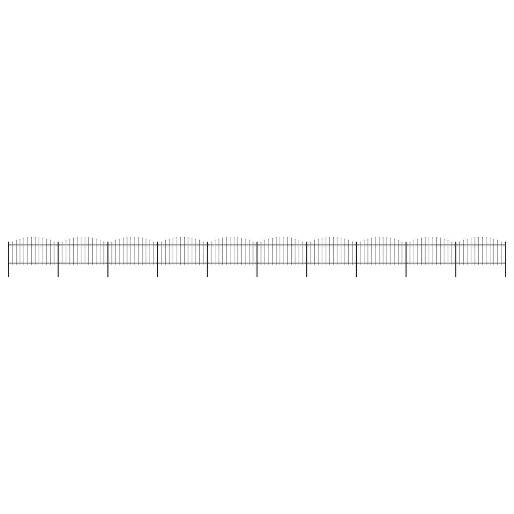 VIDAXL Cloture de jardin a dessus en lance Acier (1,25-1,5)x17 m Noir