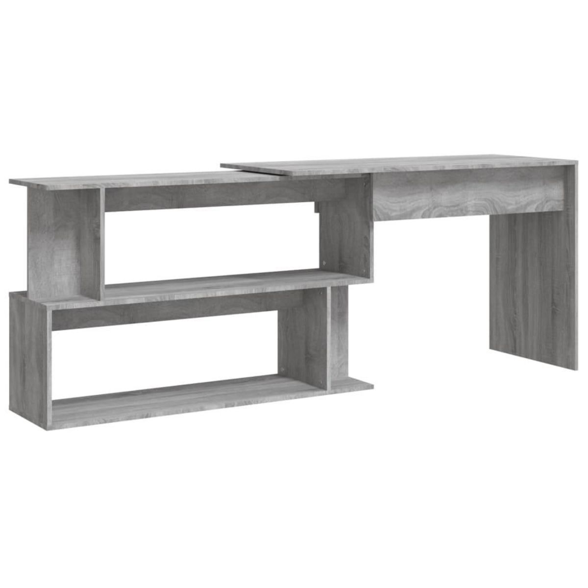 VIDAXL Bureau d'angle Sonoma gris 200x50x76 cm Bois d'ingenierie