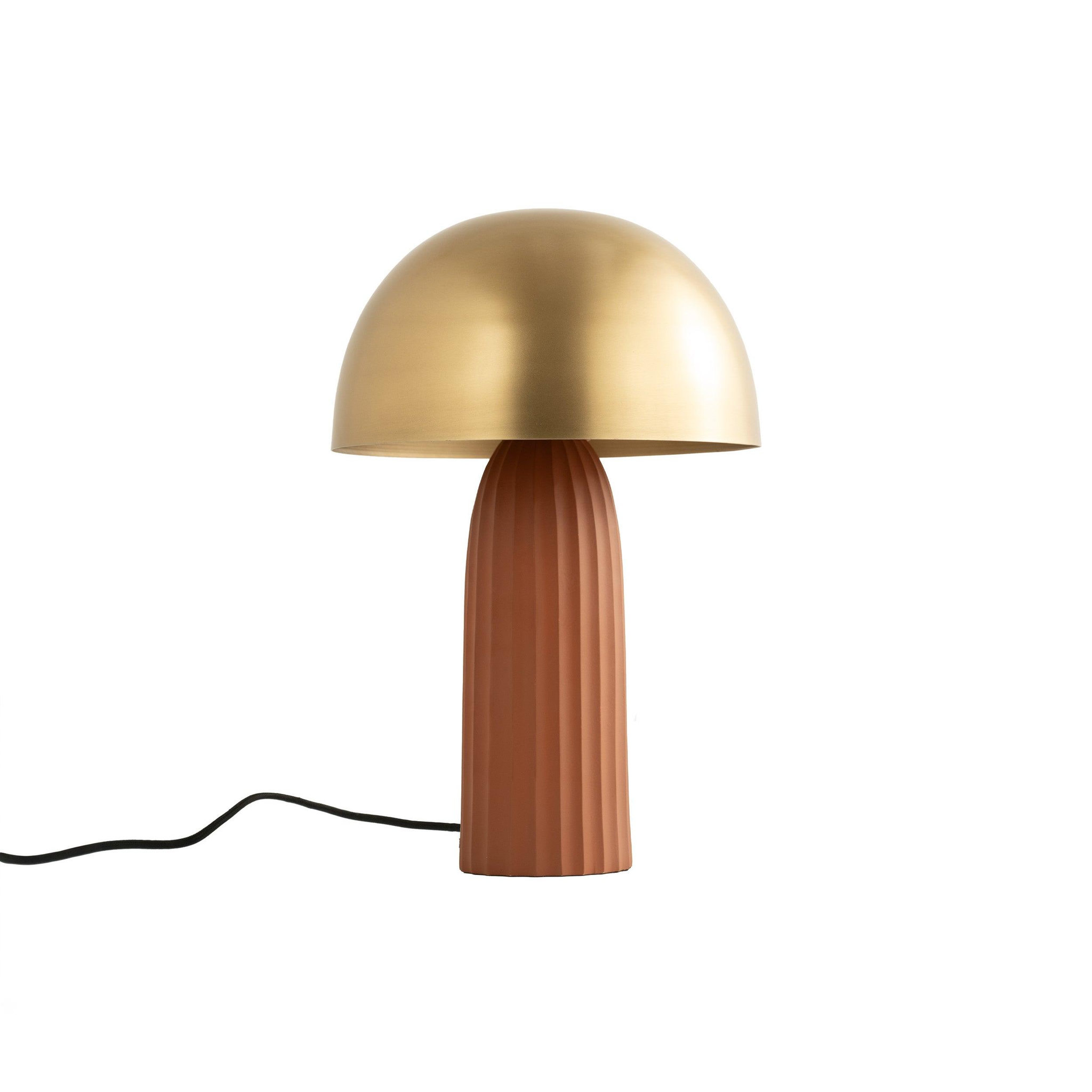 Voir la diapositive 1 : MAISON PAVANE Lampe en métal terracotta et doré-joy