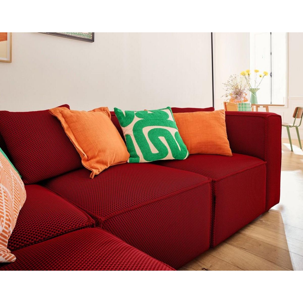 LISA DESIGN Arty - canapé modulable d'angle gauche 5 places - en tissu mailles 3d