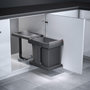 Voir la diapositive 2 : HAILO Poubelle de cuisine coulissante encastrable sous évier 20L Hailo Solo Manuelle