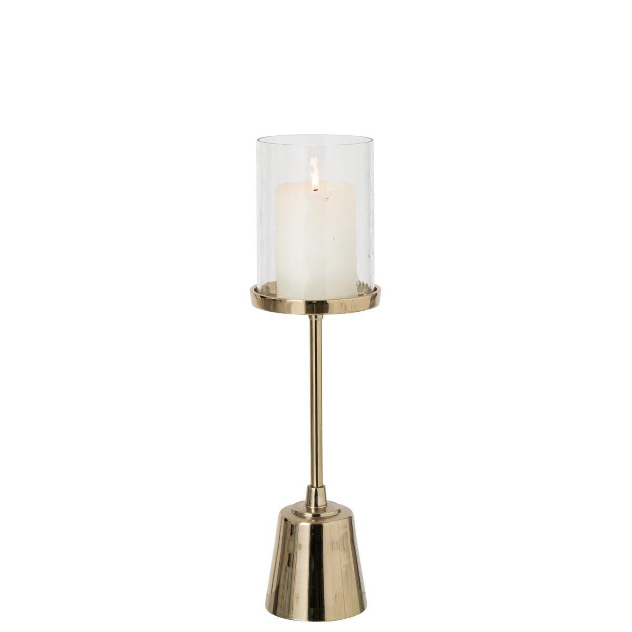 Voir la diapositive 2 : J-LINE Bougeoir design sur pied  dorine  53cm doré