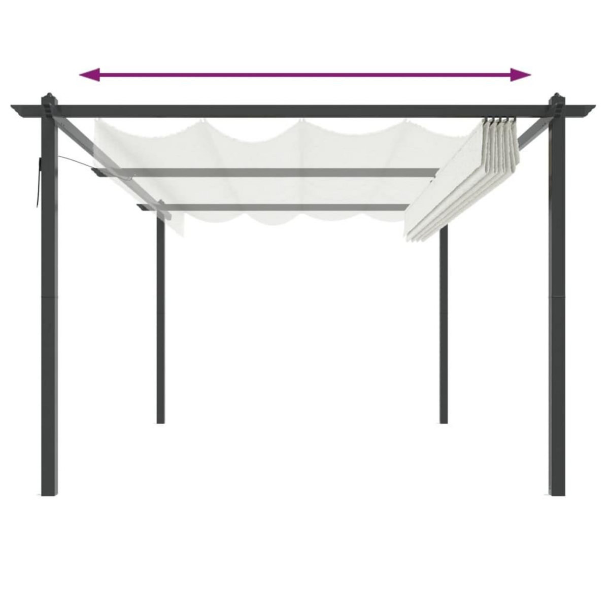 VIDAXL Tonnelle de jardin avec toit retractable 4x3 m Creme