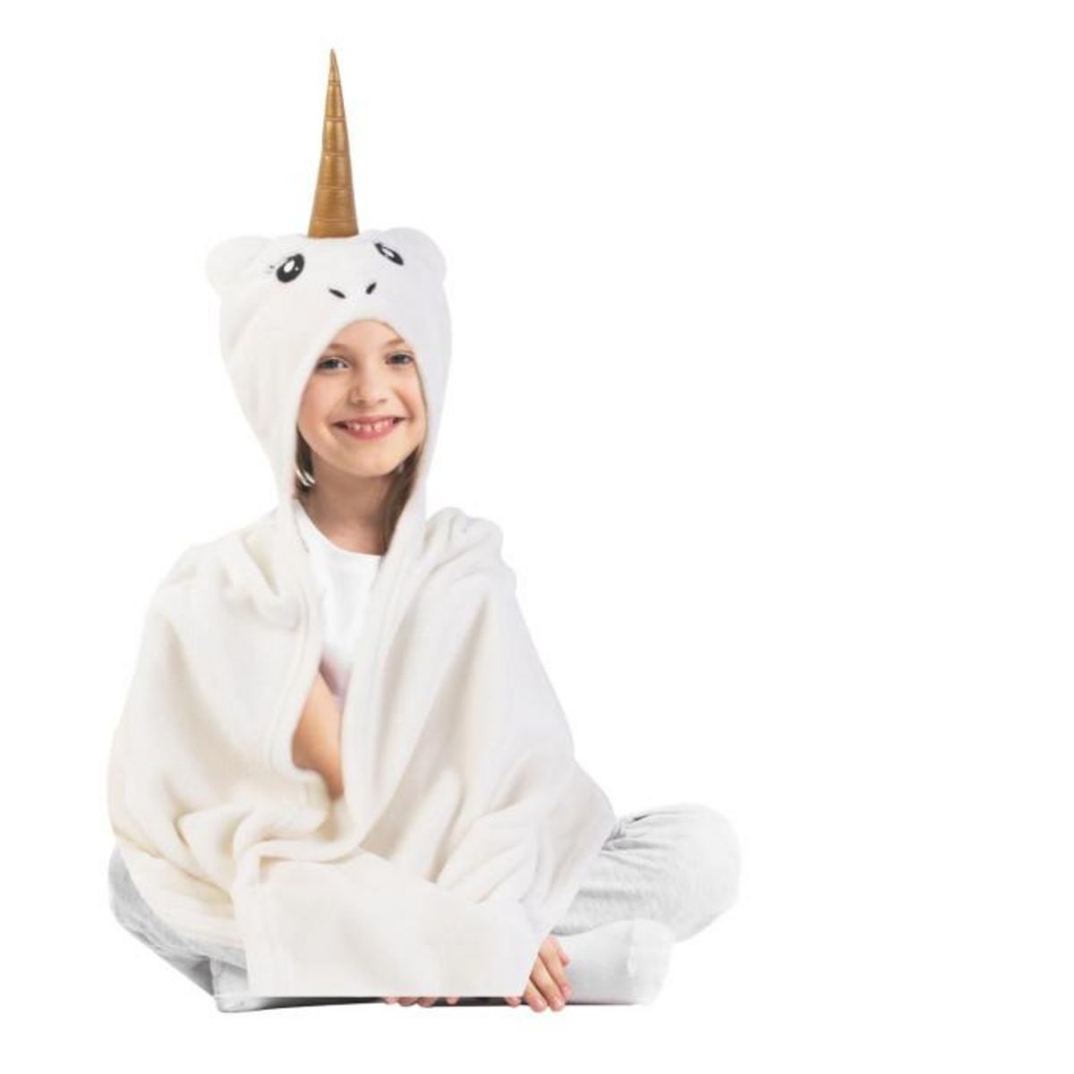 Paris Prix Plaid Enfant  Licorne  90x110cm Ivoire