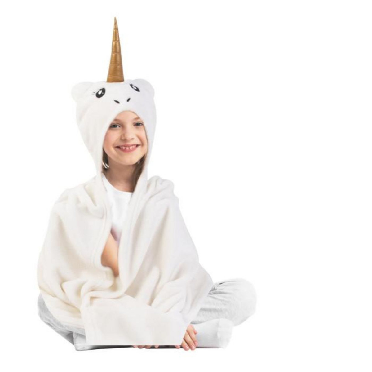 Paris Prix Plaid Enfant  Licorne  90x110cm Ivoire