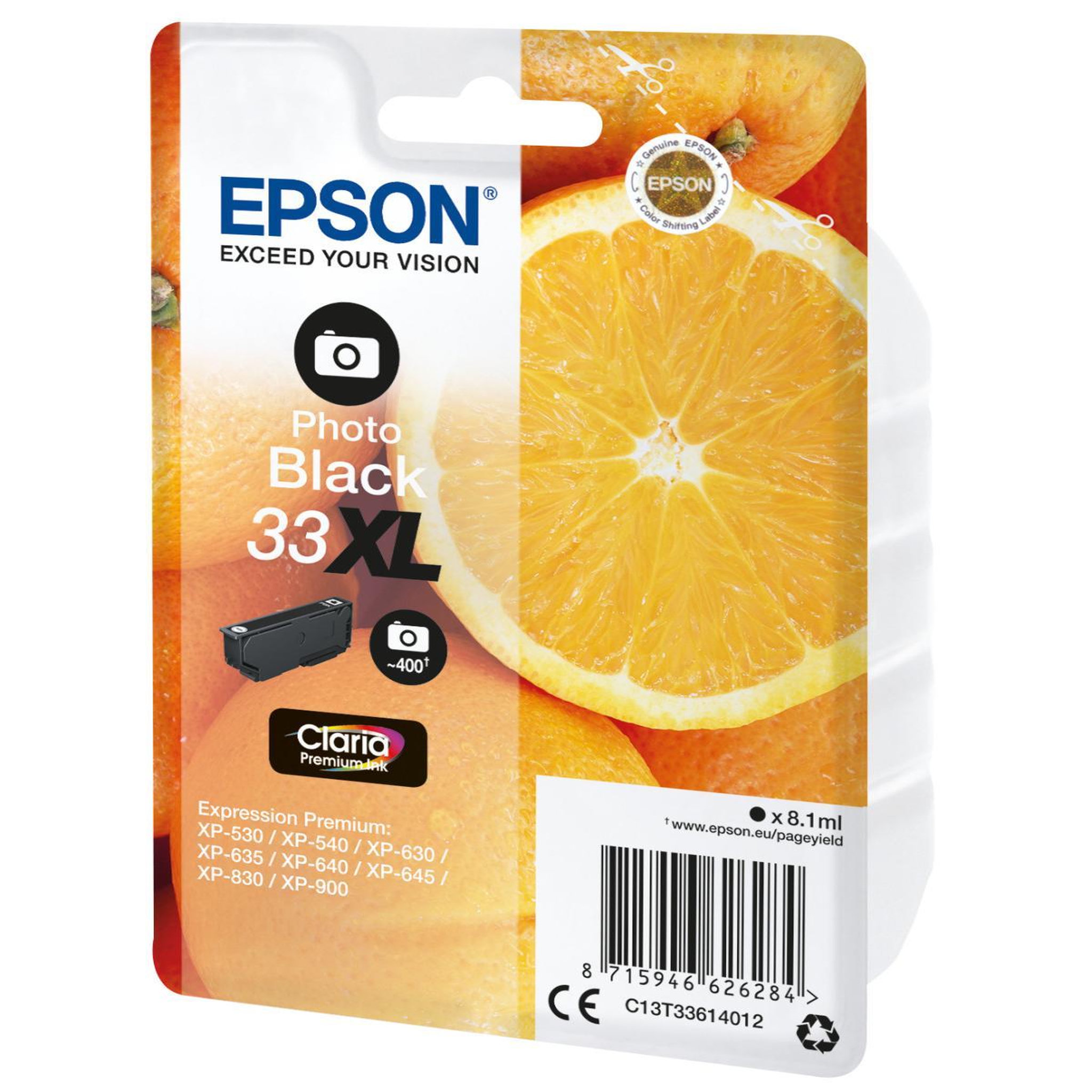 Voir la diapositive 3 : Epson Cartouche d'encre T3361 Noire PhotoXL Premium Série Orange