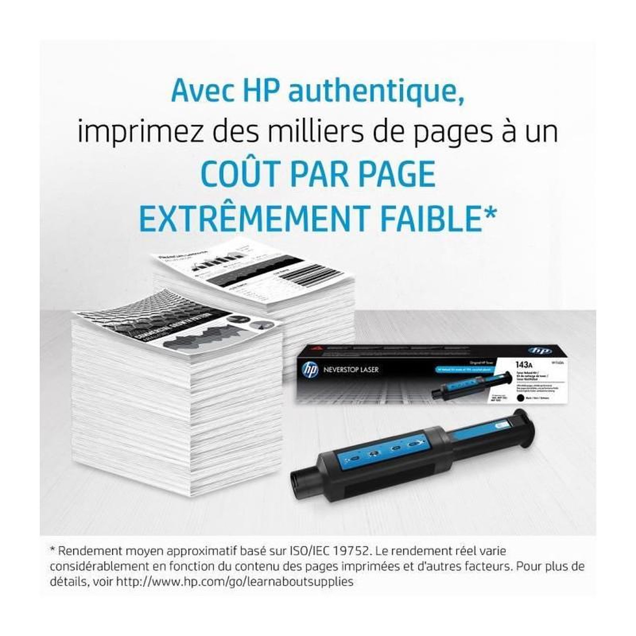 Voir la diapositive 2 : HP HP 143A Pack de 2 kit de recharge de toners noirs Neverstop authentiques W1143AD pour HP Neverstop 1000/1200 series
