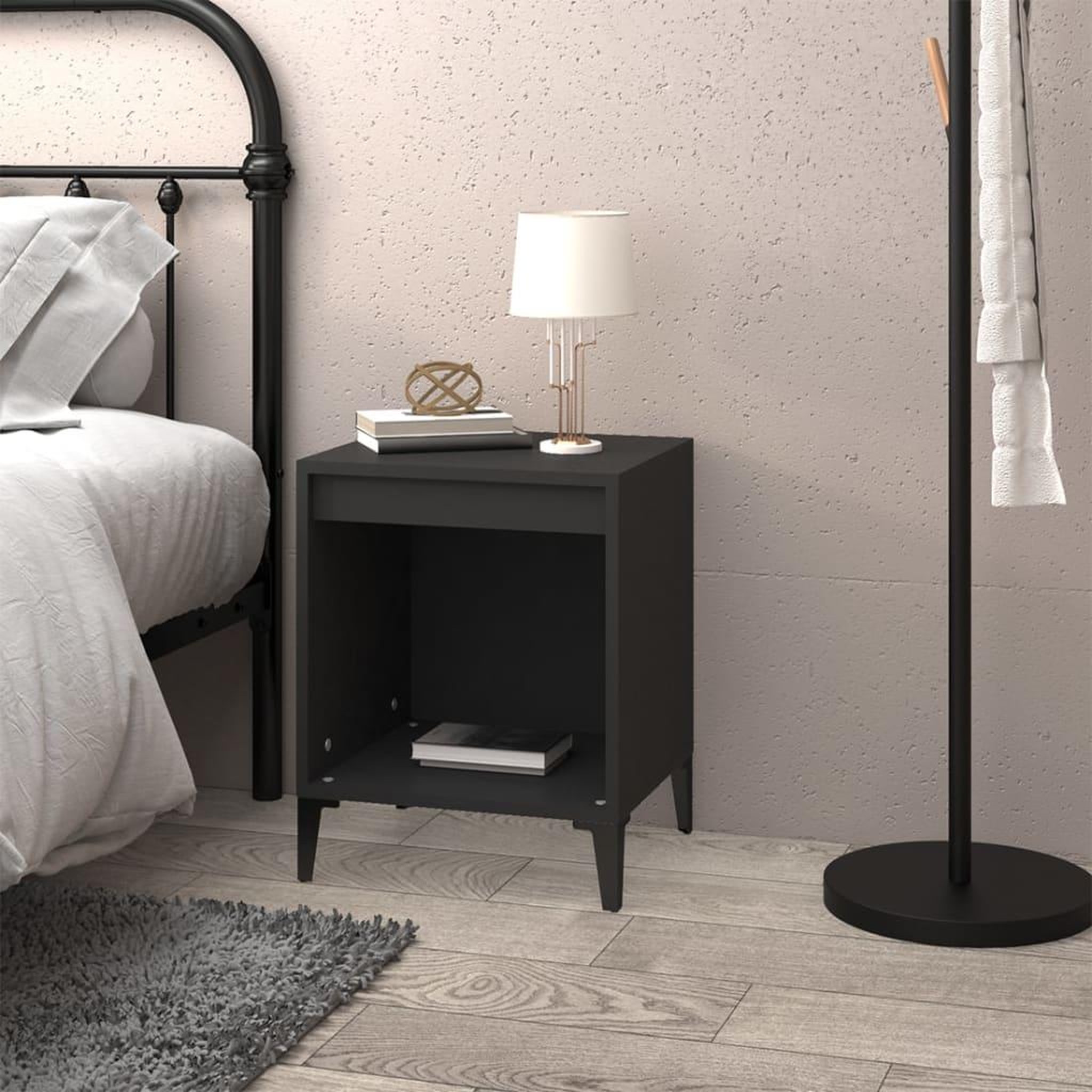 Voir la diapositive 3 : VIDAXL Table de chevet Noir 40x35x50 cm