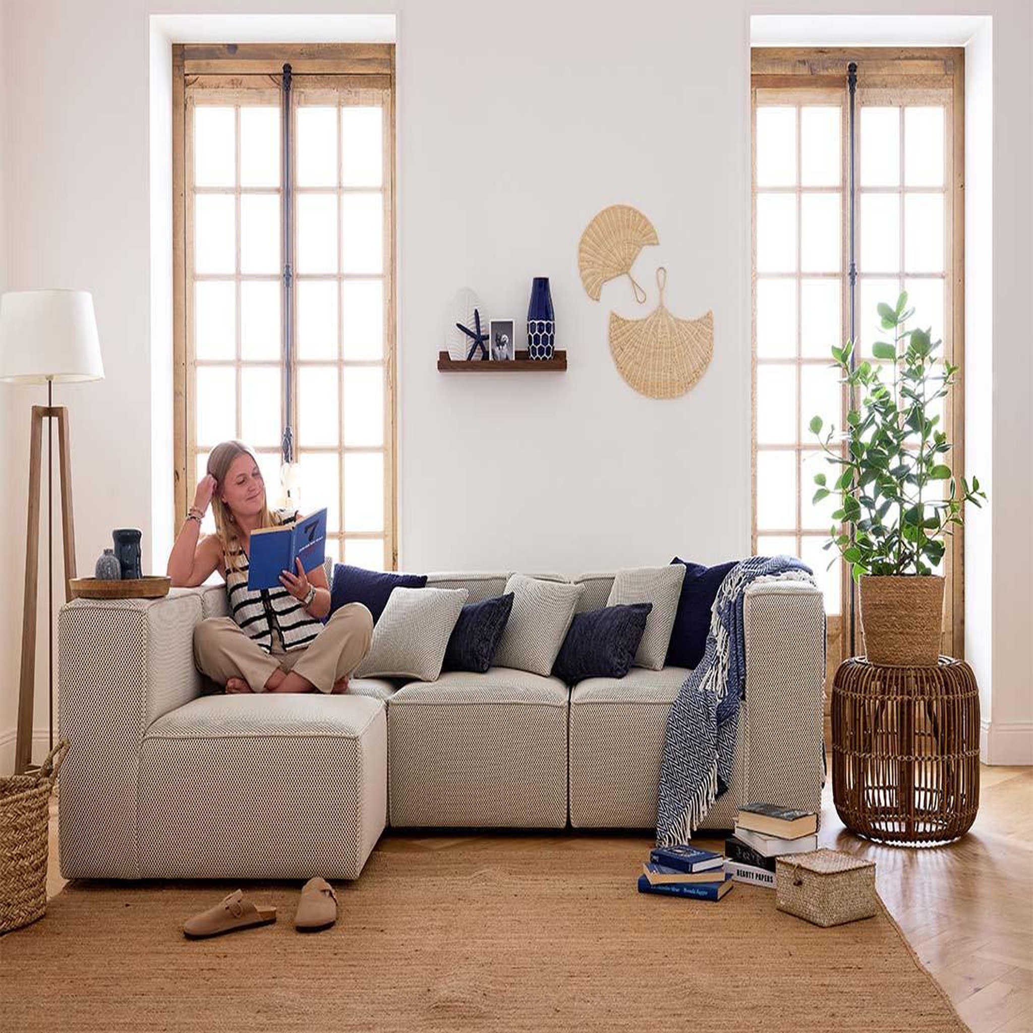 Voir la diapositive 3 : LISA DESIGN Arty - module d'assise droit - en tissu mailles 3d