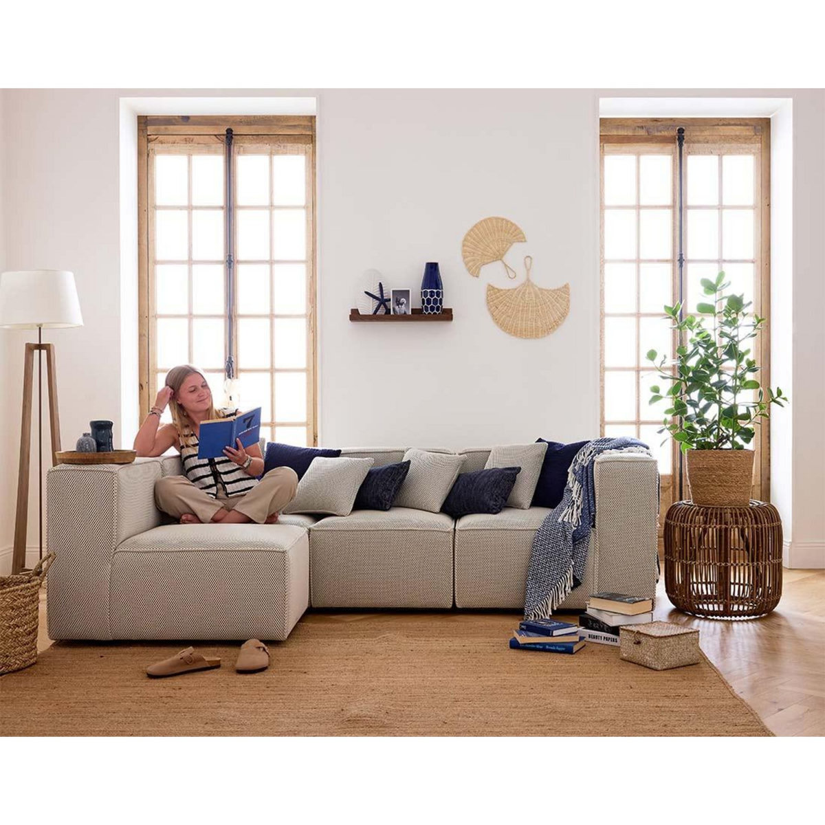 LISA DESIGN Arty - module d'assise droit - en tissu mailles 3d