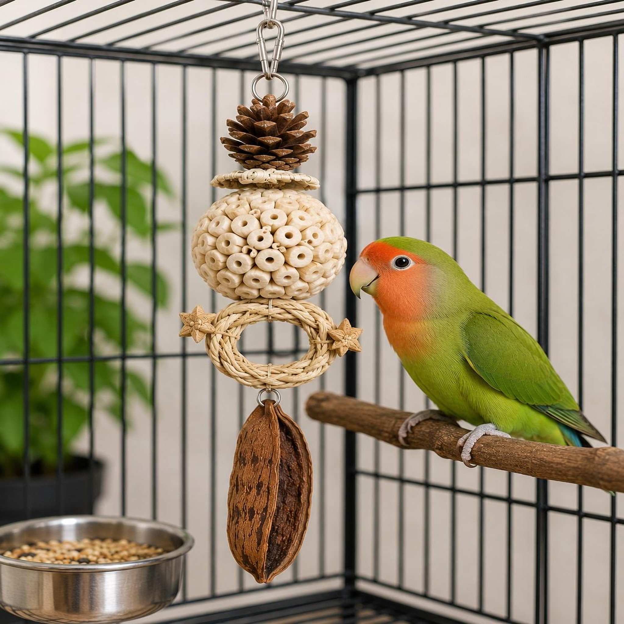 Voir la diapositive 4 : Eden Jouet suspendu naturel bero pour oiseaux