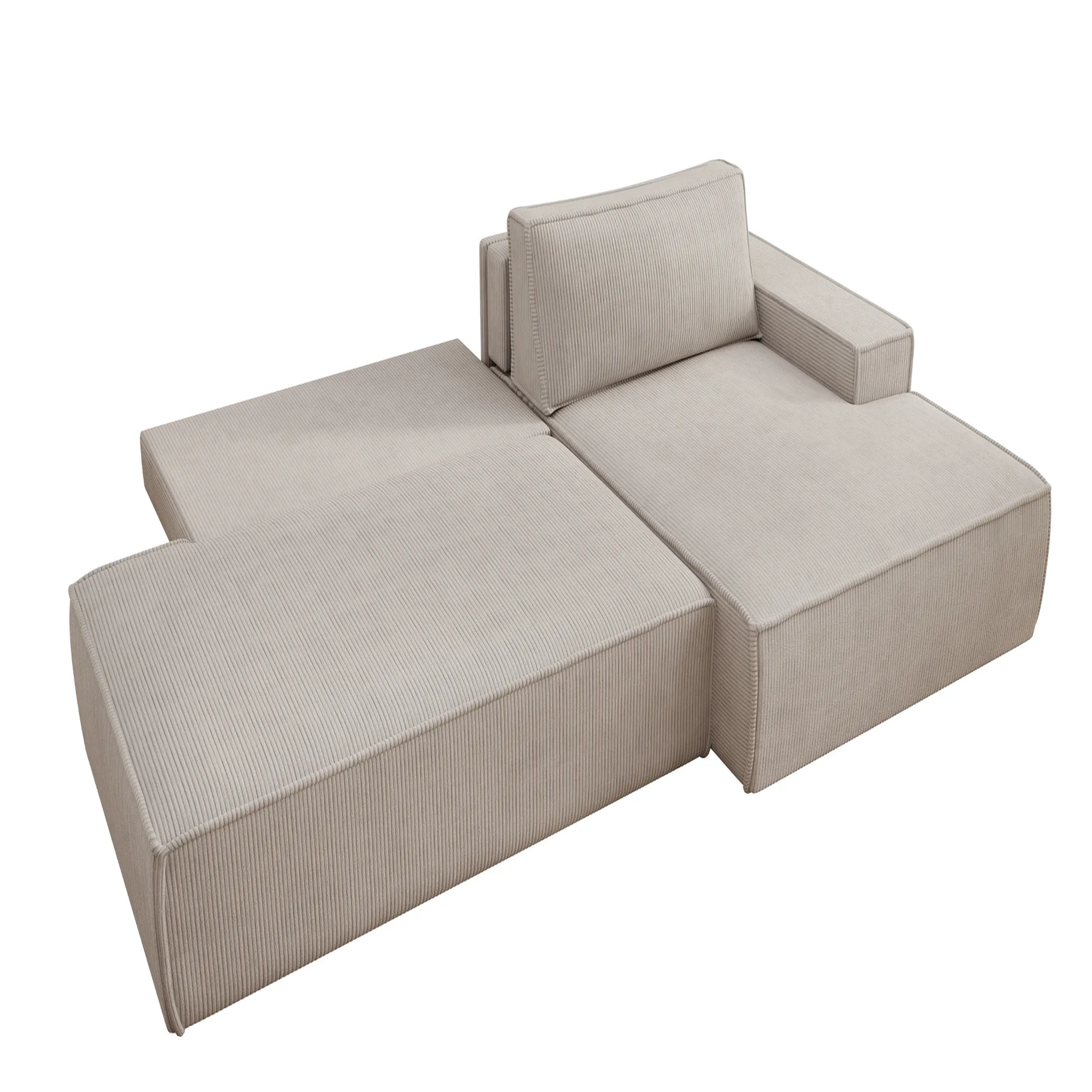 Voir la diapositive 6 : CASANOVA PARIS Jade - d'angle convertible velours côtelé