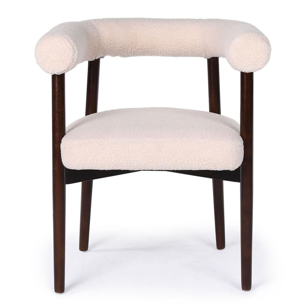 Paris Prix Lot de 2 Chaises en Tissu Bouclette  Alva  75cm Beige