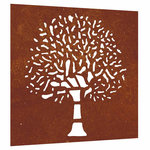 VIDAXL Decoration murale jardin 55x55 cm acier corten design d'arbre